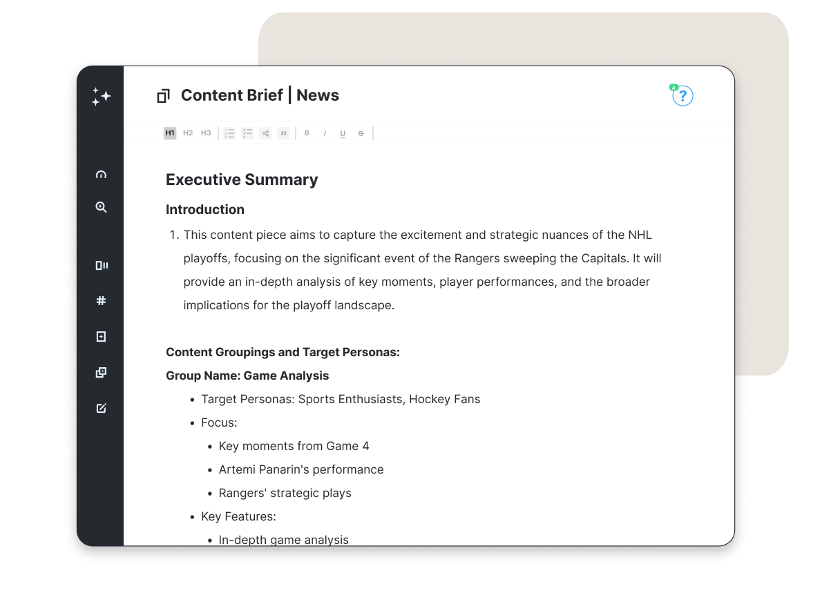 Content Brief news - exec summary