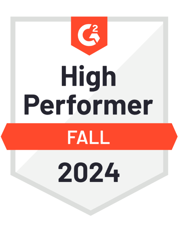 G2 badge for High Performer in Fall 2024